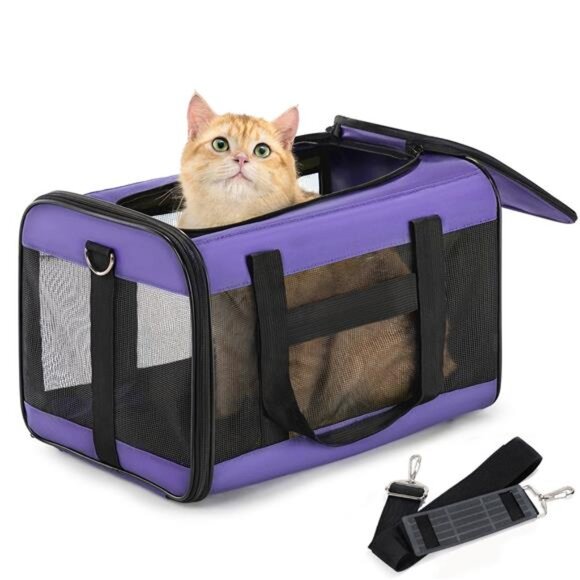 Cat Carrier,Foldable Soft-Sided Large Cat Carrier,Airline Approved Cat Medium - Picture 1 of 6